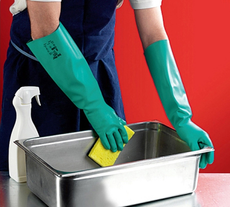 Ansell 37-185 加長(zhǎng)加厚丁腈橡膠手套